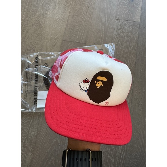 A Bathing Ape Accessories - A BATHING APE Sanrio Hello Kitty ABC CAMO MESH CAP HAT Pink ONE SIZE ❤️✅ IN HAND